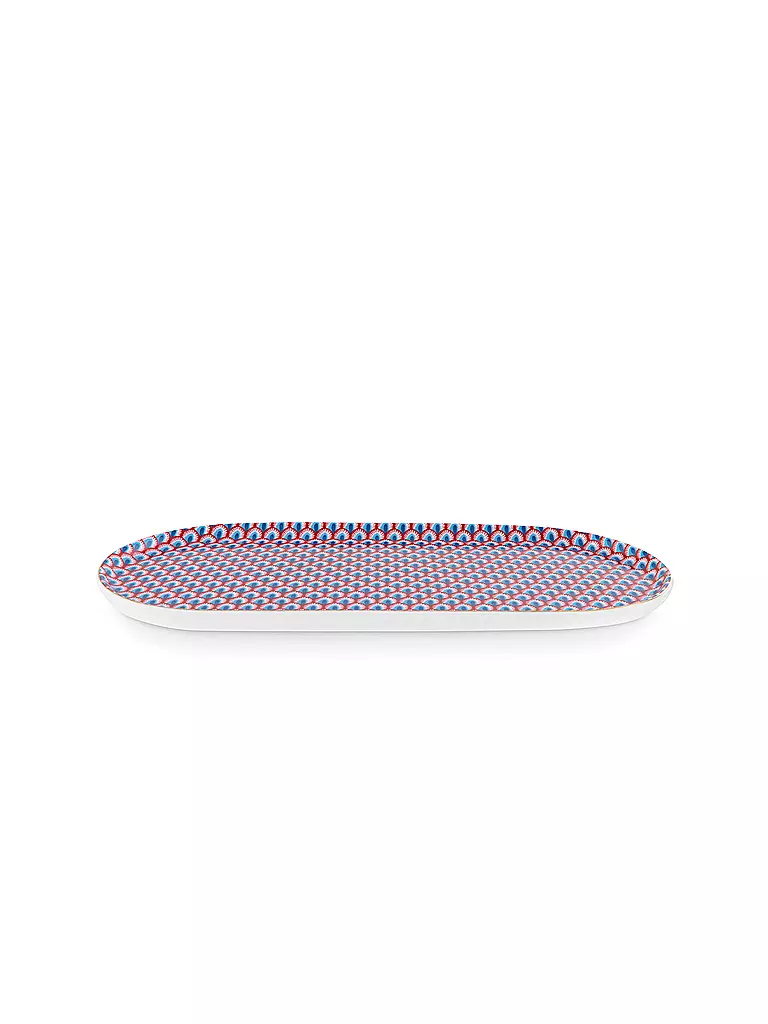 PIP STUDIO Platte klein 25x12cm FLOWER FESTIVAL Red Light Blue hellblau