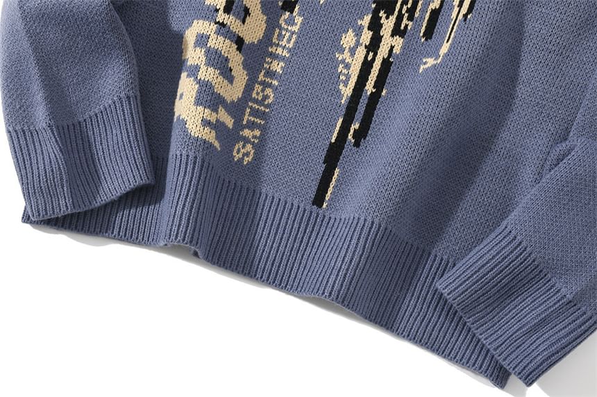 Rosesand - Unisex lange mouwen vlinder- en letterprint losse trui