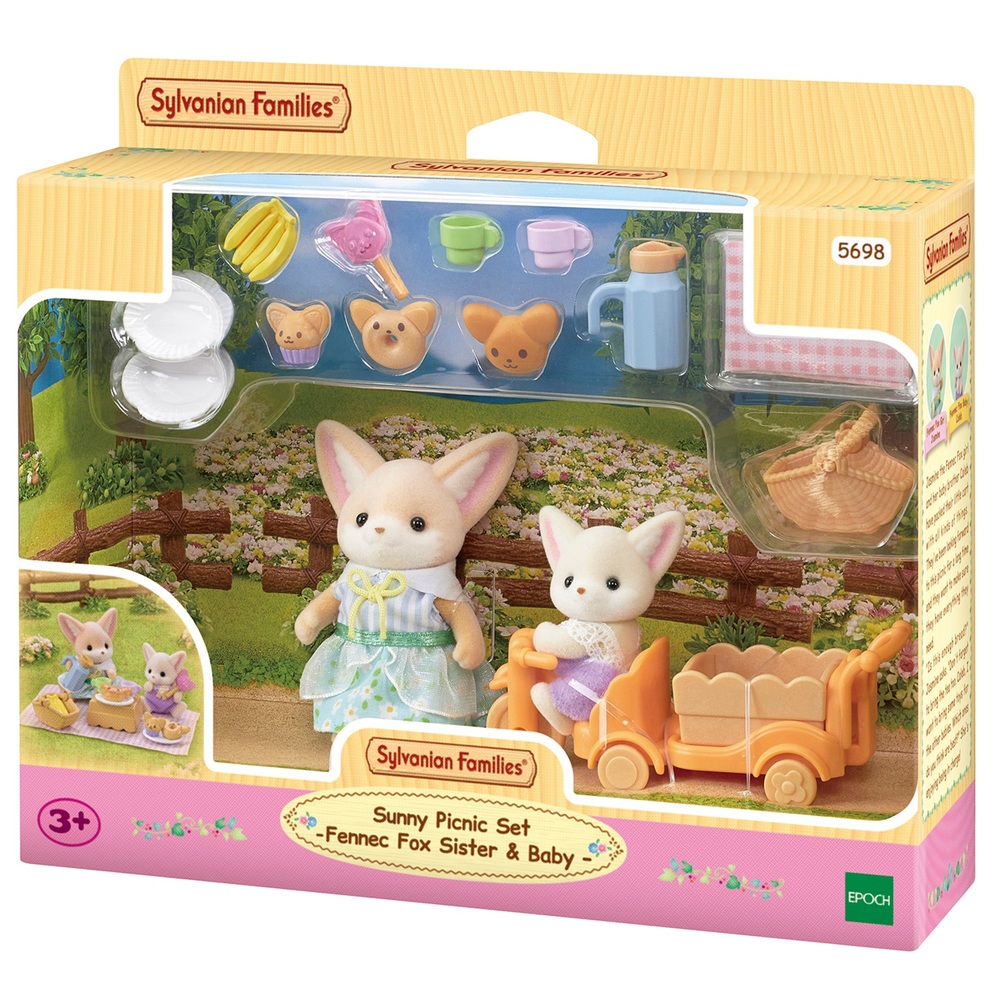 Sylvanian Families Sonniges Picknick-Set Fennek-Fuchs-Schwester & Baby