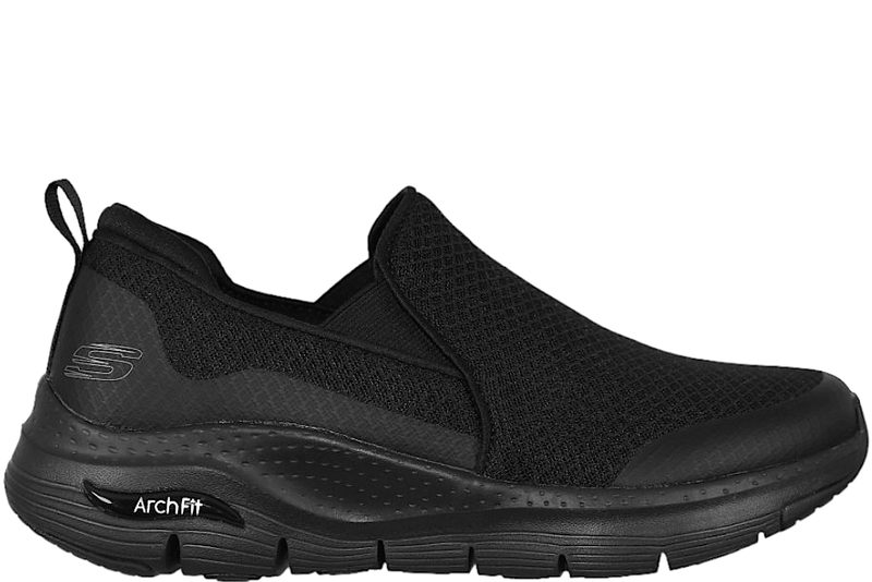 SKECHERS ARCH FIT SNEAKERS I SORT TEKSTIL