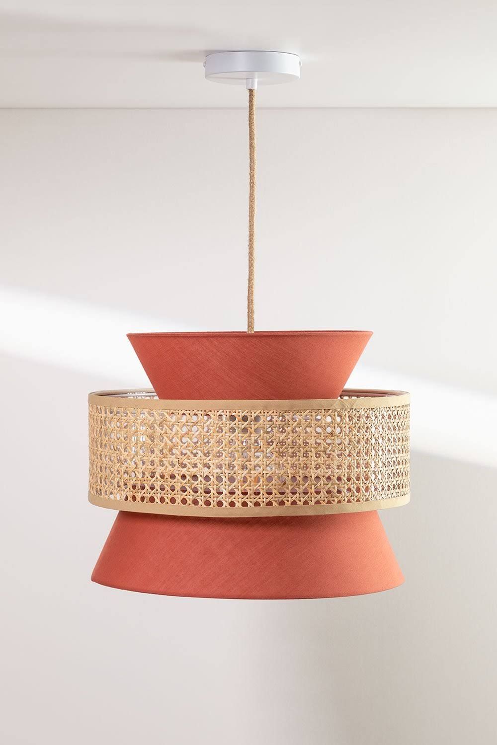 Hängende Deckenlampe Aus Rattan Yereh Grün