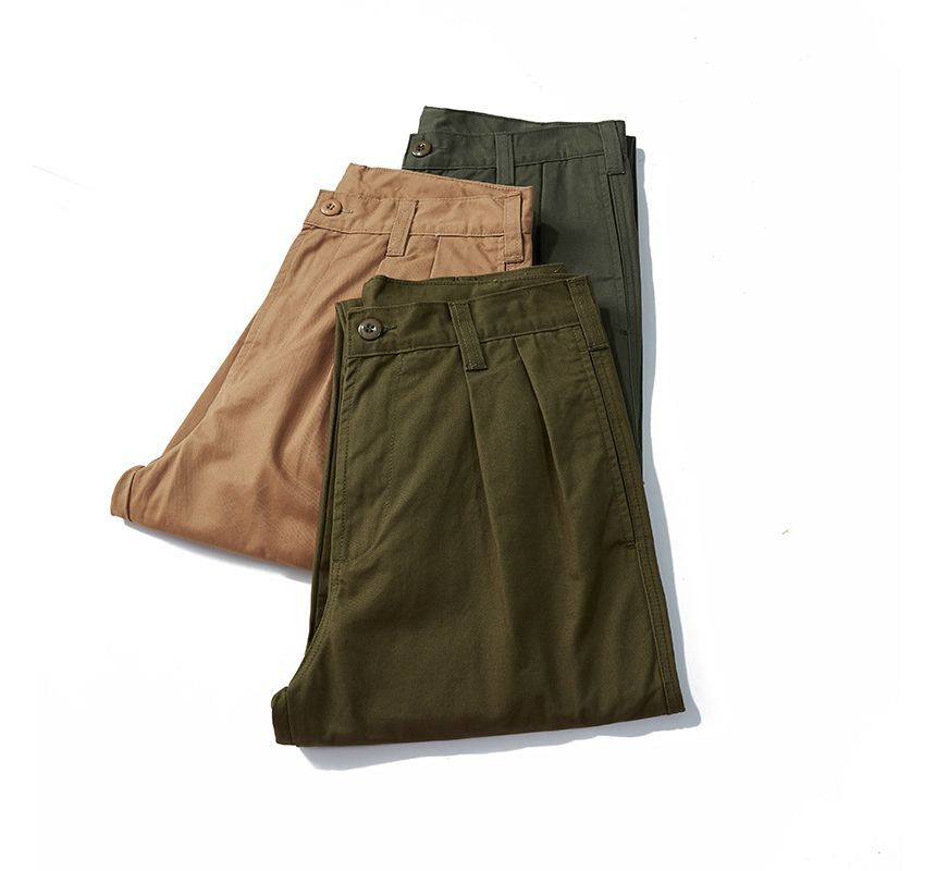 OKONKWO - Hoge taille effen cropped rechte broek