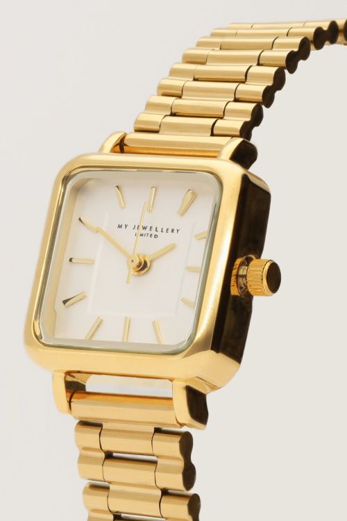 Vintage vierkant horloge met schakelband
