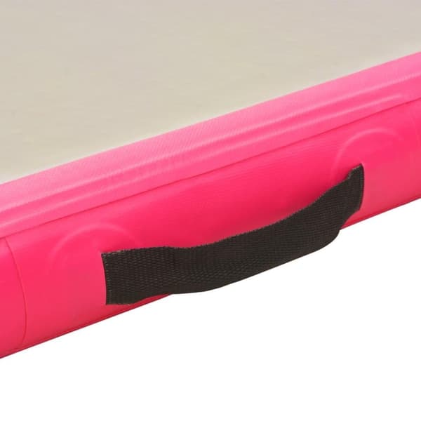 vidaXL Oppblåsbar gymnastikkmatte med pumpe 800x100x10 cm PVC rosa