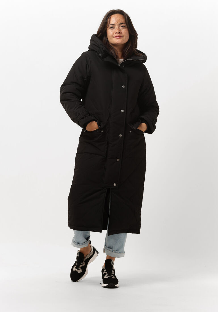 OBJECT zwarte object gewatteerde jas katie long coat