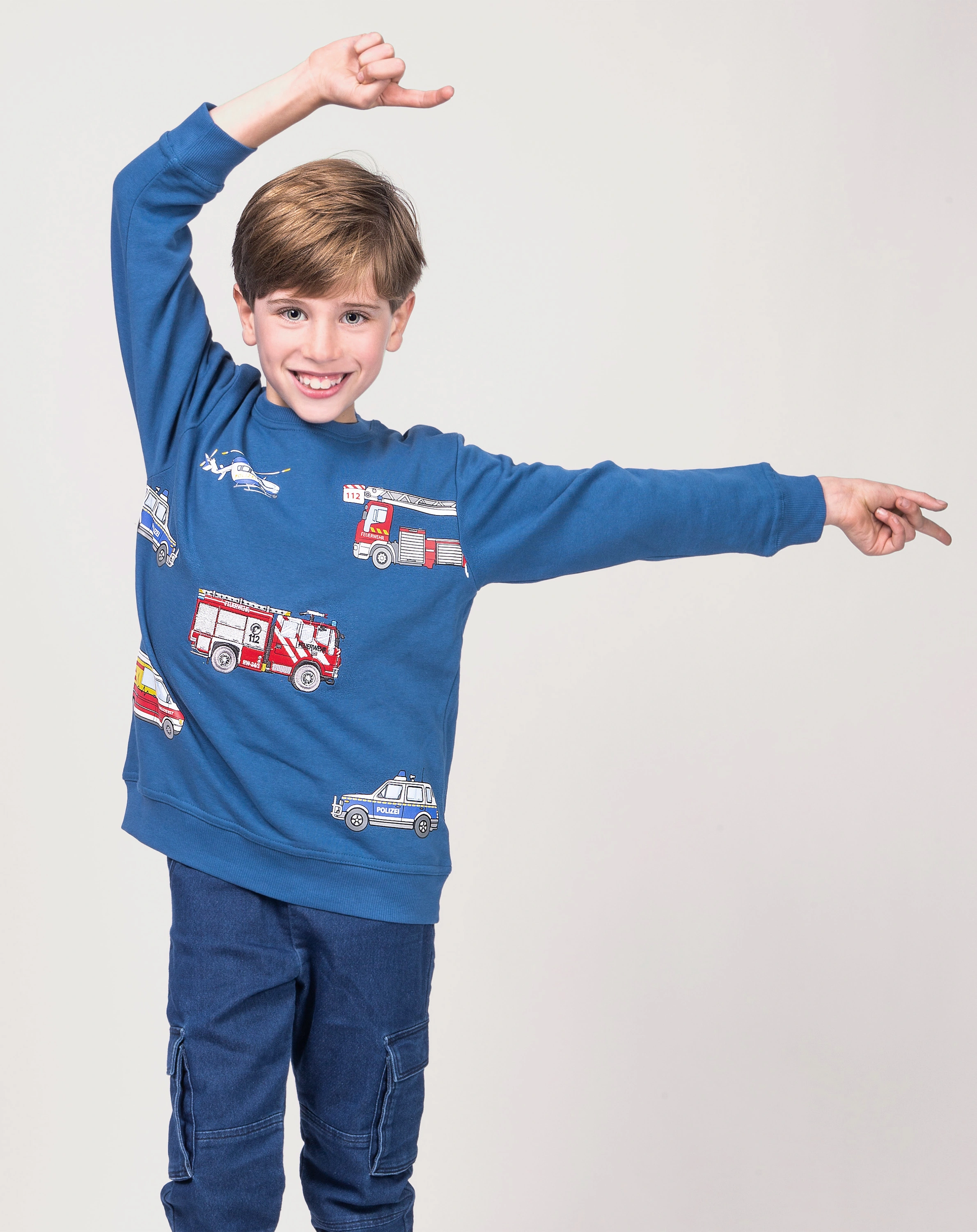 Sweatshirt FAHRZEUGE in mittelblau