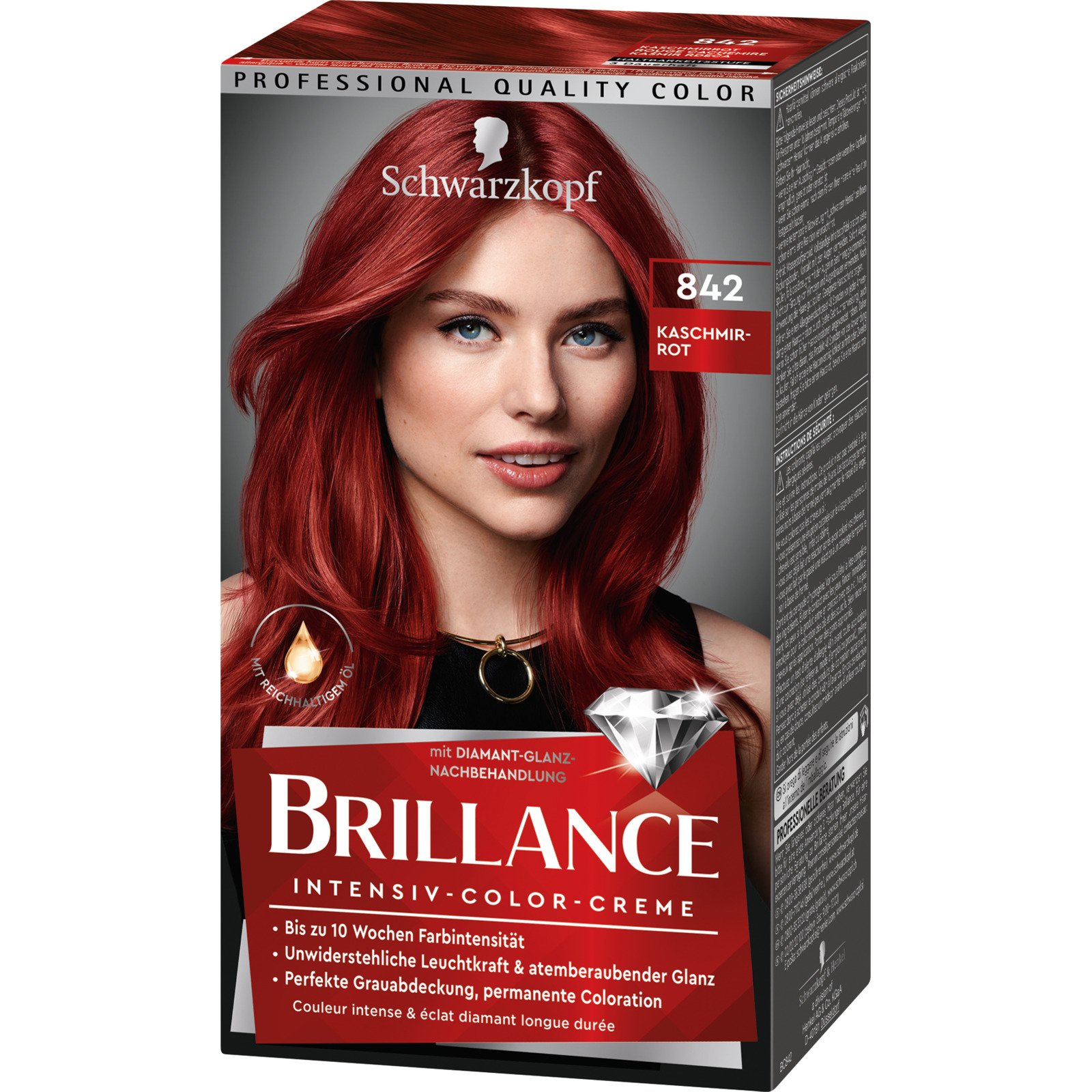 Schwarzkopf Brillance Intensiv-Color-Creme Kaschmir Rot 842