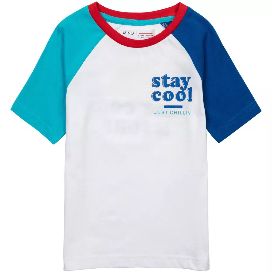 MINOTI T-Shirt Stay Cool WeißBlauGrün
