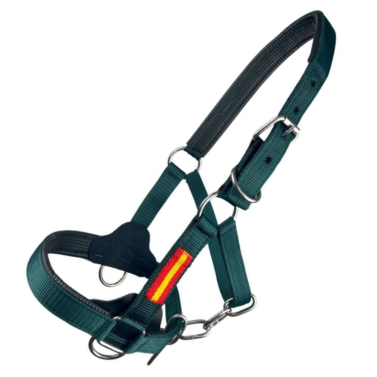 Cabresto de nylon para cavalos, disponível em várias cores e tamanhos.
