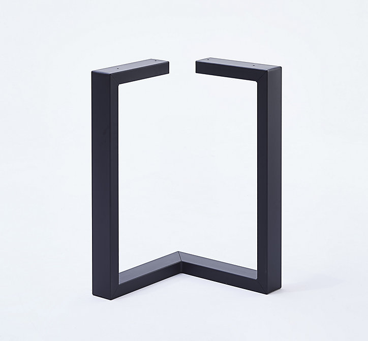 Pied de banc en triangle Mottez en acier noir H. 40 cm