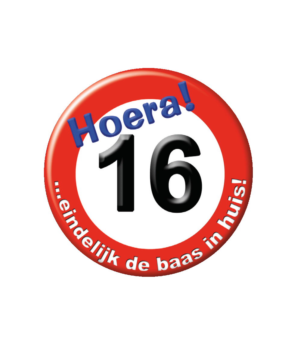 Button 16 Jaar Verkeersbord 5,5cm