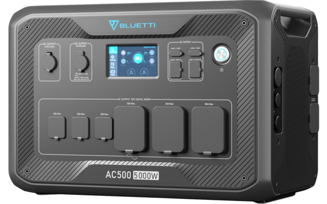 BLUETTI AC500-Gray-EU tragbare Powerstation mit integriertem Wechselrichter 5000 W