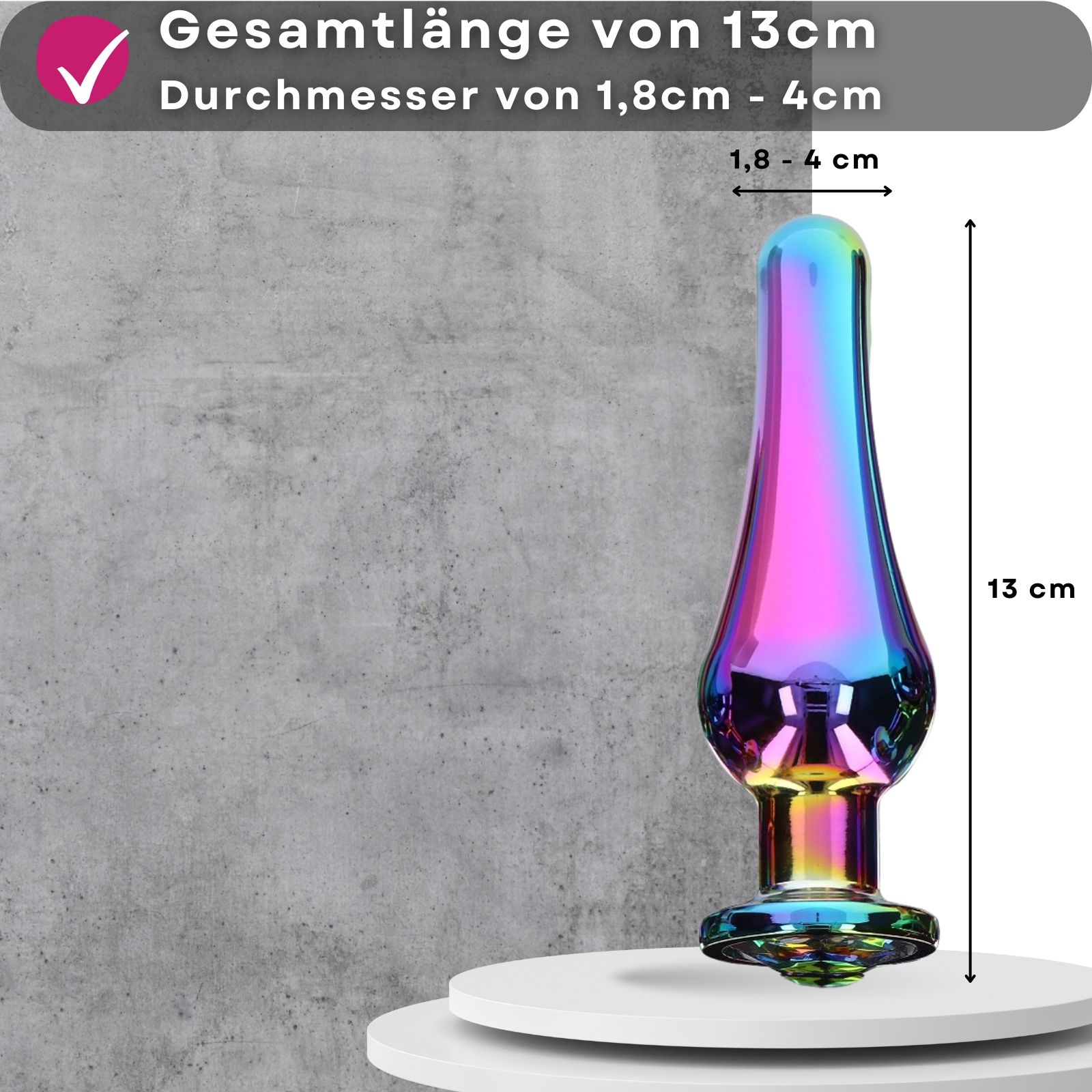 Lovelyness - Multicolor Analplug mit Kegel und Zierstein