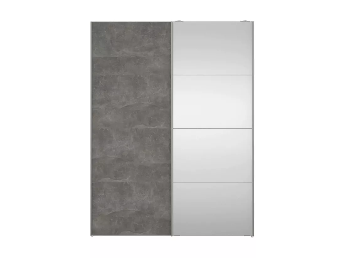 Garde-robe 2 portes Dspur, Meubles de chambre, Penderie de plain-pied, Placard à vêtements, 150x61 h200 cm, Blanc et gris