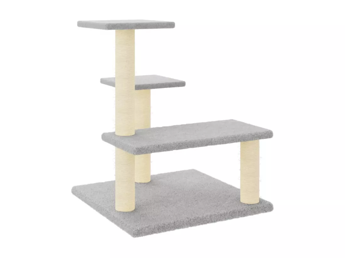Arbre à chat avec griffoirs en sisal gris clair 61 cm