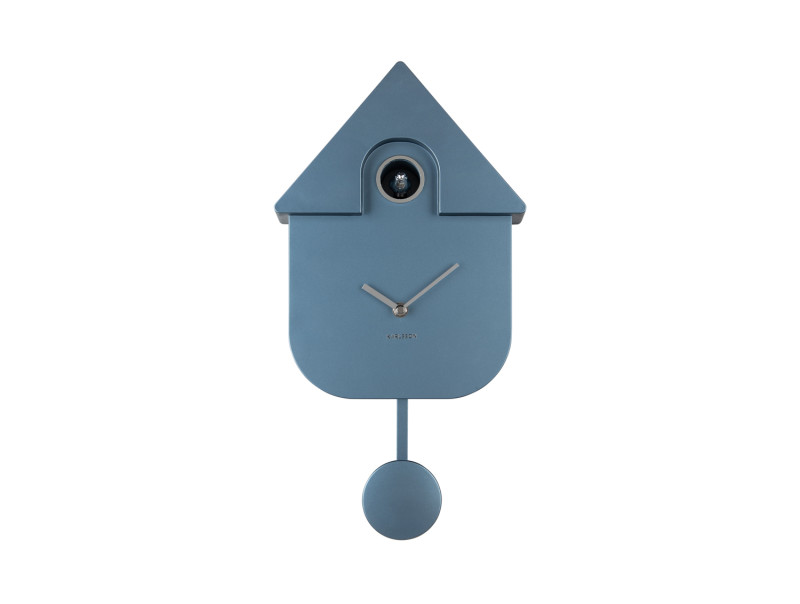 Wall Clock Modern Cuckoo Metallic KA5867DB Metallic dark blue