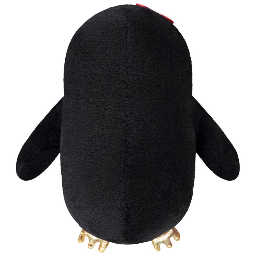 Peluche pingouin en sherpa et velours - Gris foncé