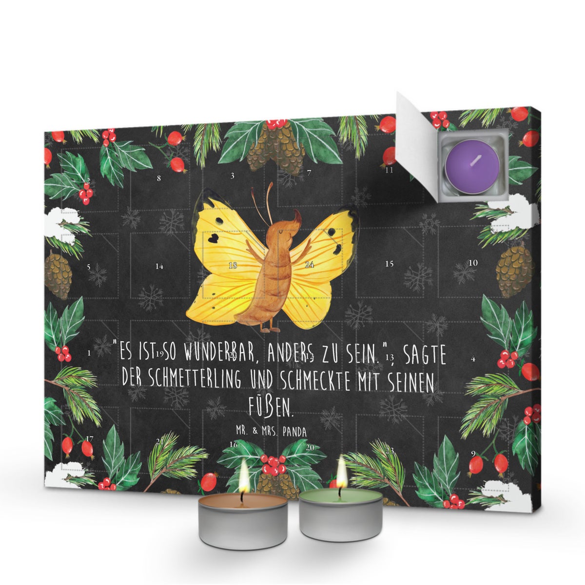 Mr. & Mrs. Panda Geurkaars Adventskalender Vlinder Brimstone Butterfly - Zwart