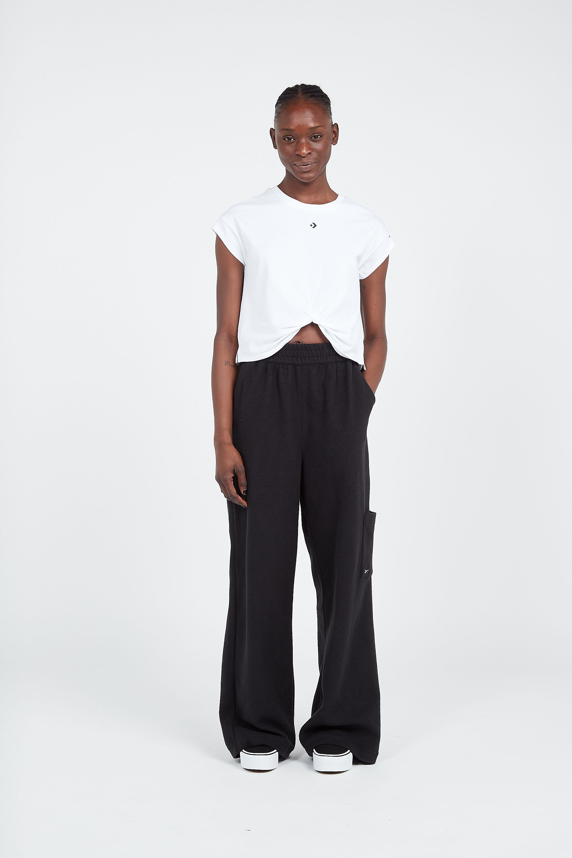 CONVERSE T-shirt WORDMARK TWIST Blanc