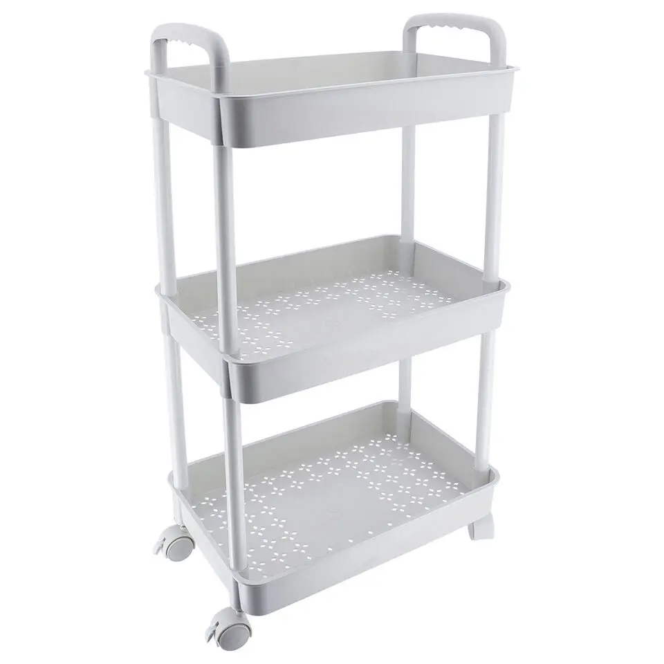 Tendance Keuken/badkamer trolley 3 laags - 38 x 26 x 77cm - wit