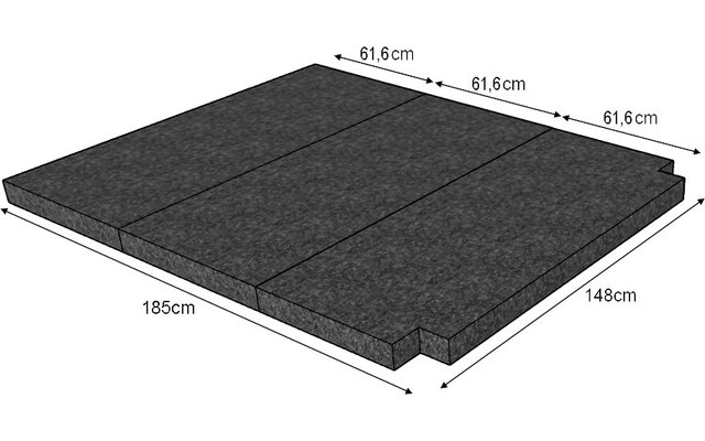 K`Foam Faltmatratze mit Visko für Hinterraum VW T5 / T6 / T6.1 Multivan, Caravelle und California Beach
