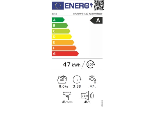 BEKO - Lave linge Frontal BM3WFT48451C