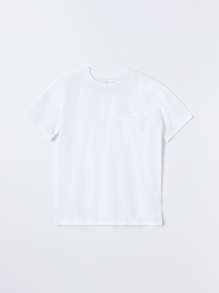 Camiseta rústica bicolor - Branca
