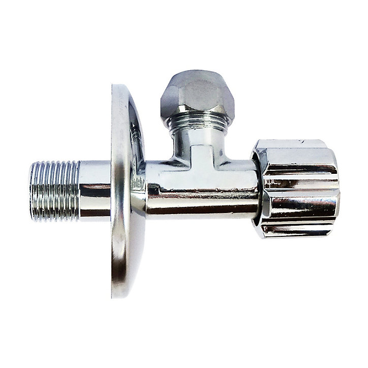 Robinet d'arrêt équerre sous-lavabo long, Mâle 15/21 - Tube cuivre Ø10 mm Somatherm for you