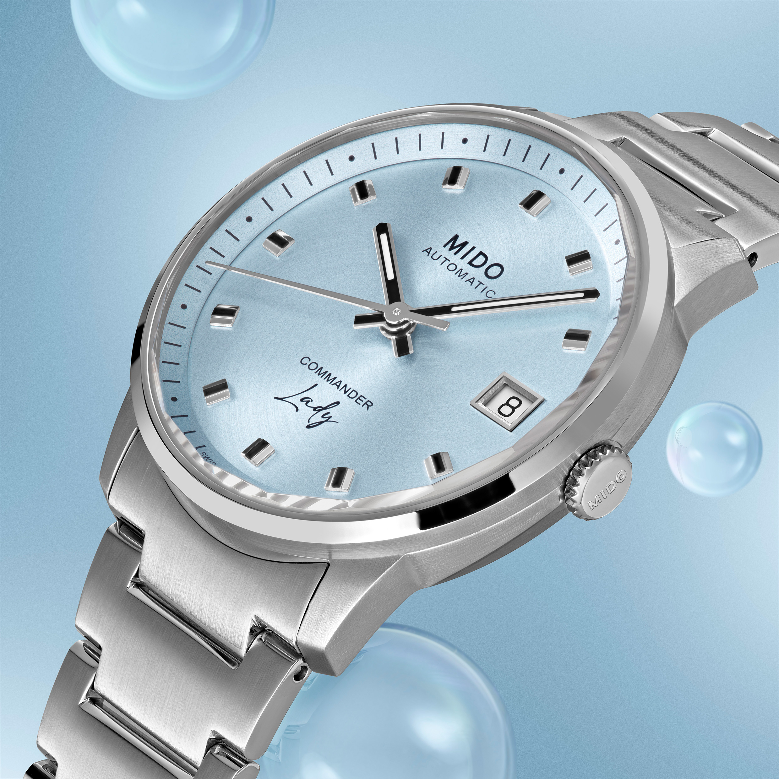 Mido Commander Lady Blau M021.207.11.041.00