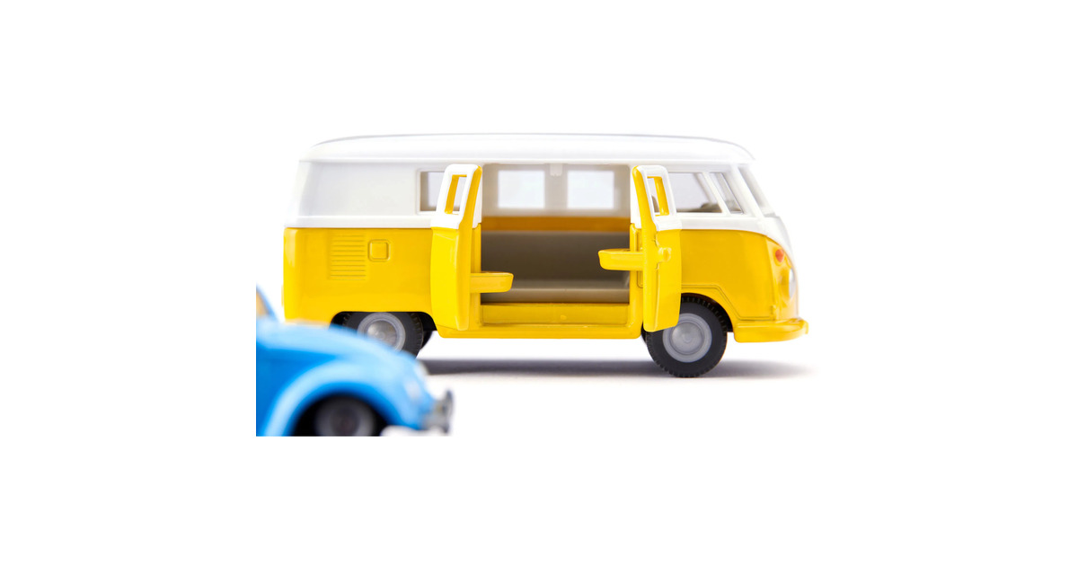 SIKUSuper - VW T1 met aanhanger en VW Kever Modelvoertuig