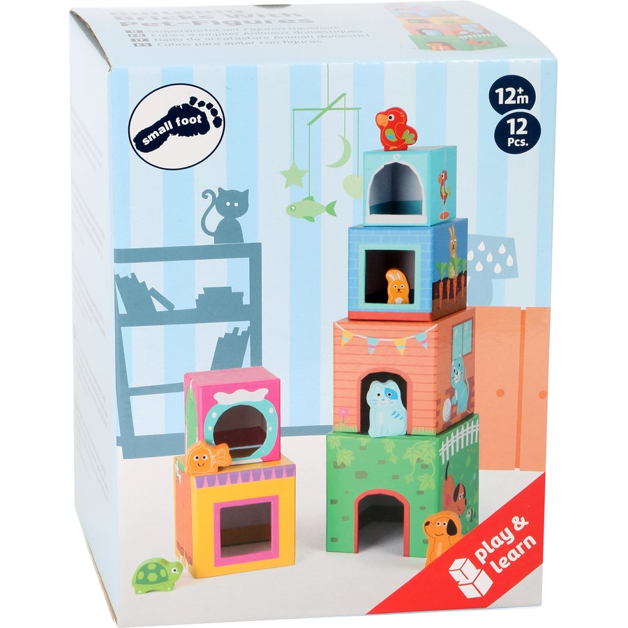 small foot® Stapelwürfel mit Figuren Haustiere