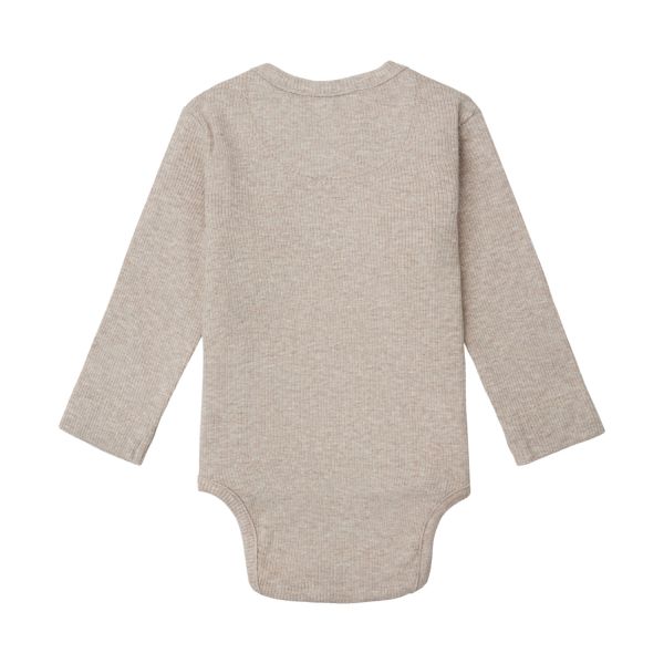 Noppies Nino Romper - Rib - Taupe Melange - Mt. 44
