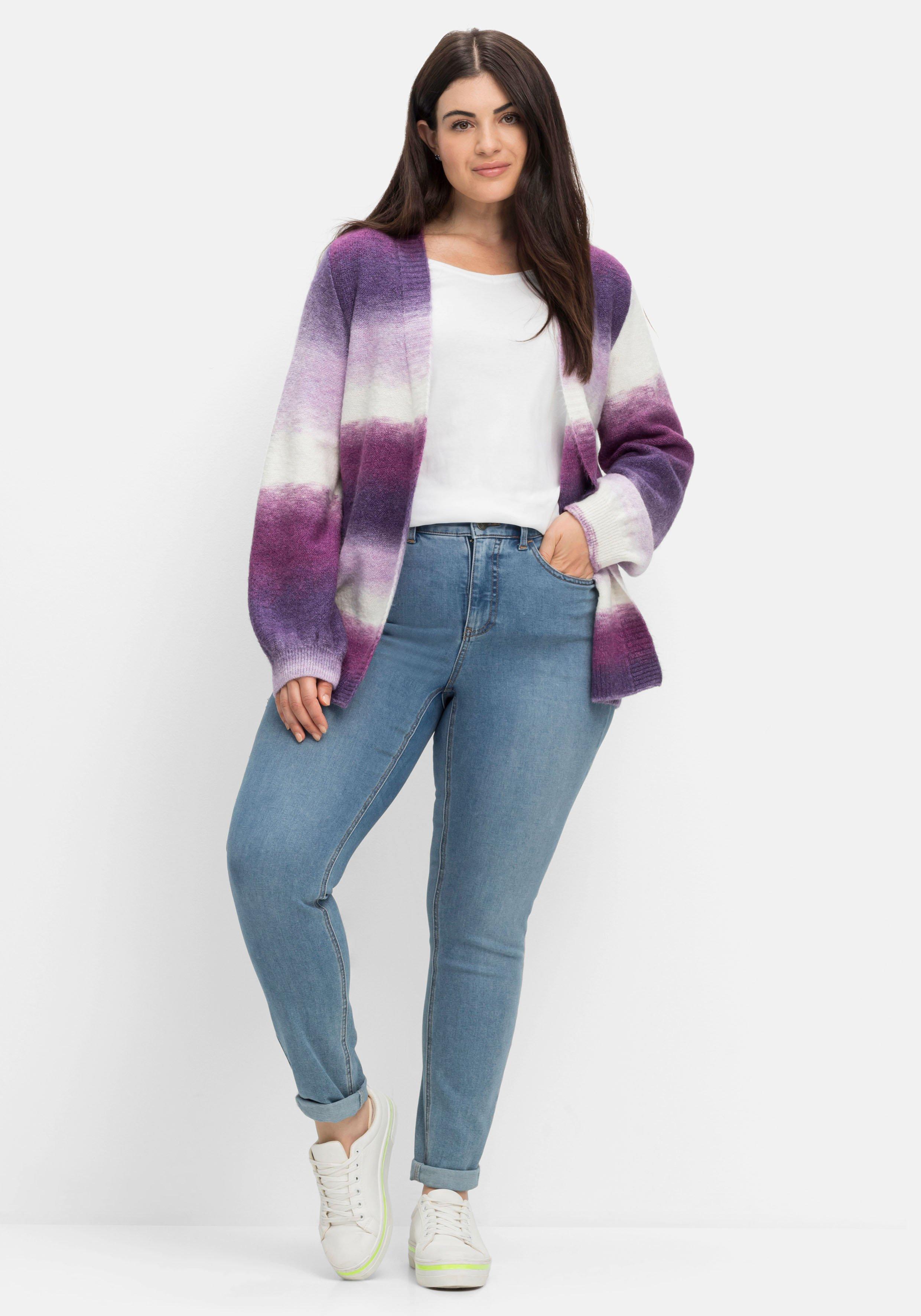 Strickjacke mit Farbverlauf in Batik-Optik