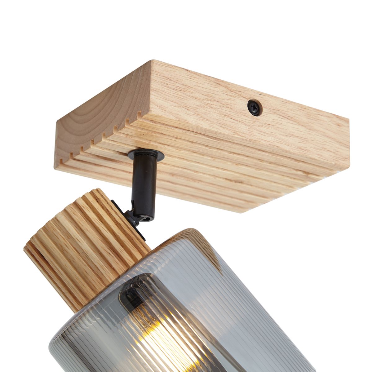 Moderne spot hout met smoke glas draai- en kantelbaar - Gracy