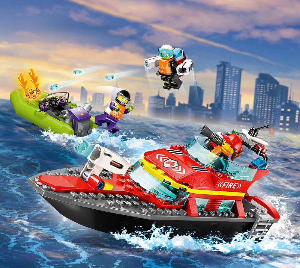 LEGO®CITY 60373 - LE BATEAU DE SAUVETAGE DES POMPIERS