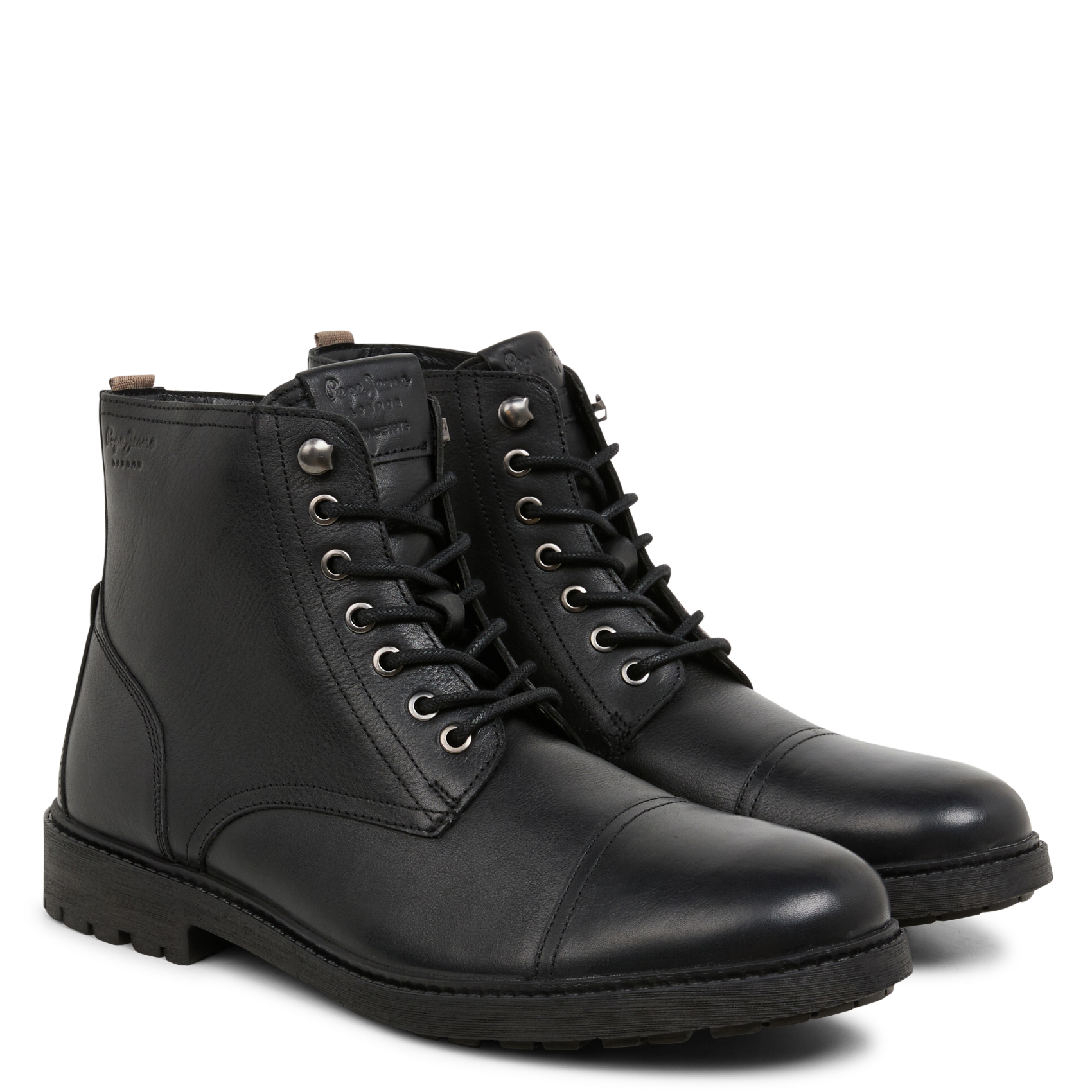 FRED LAND - Boots crantées en cuir| Noir