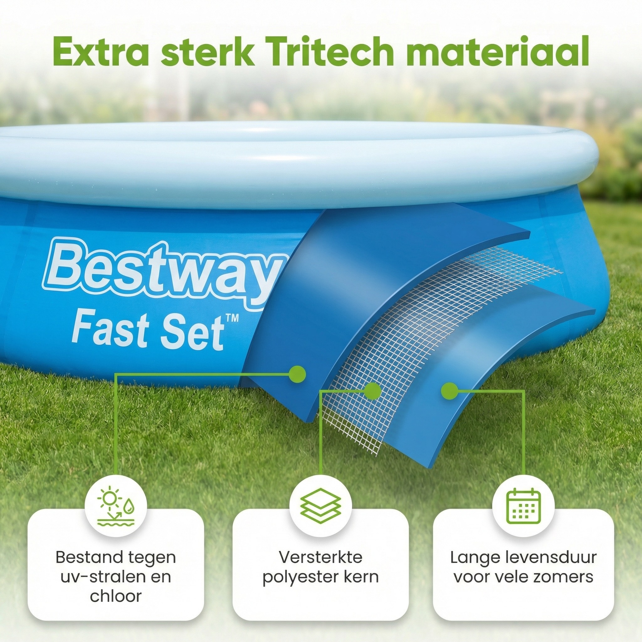Bestway fast set 366x76cm zwembad – 3-delig