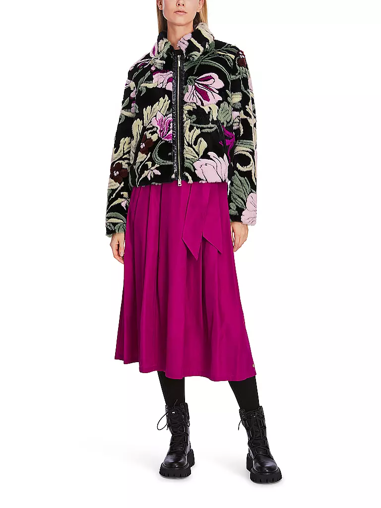 MARC CAIN Jacke in Felloptik schwarz