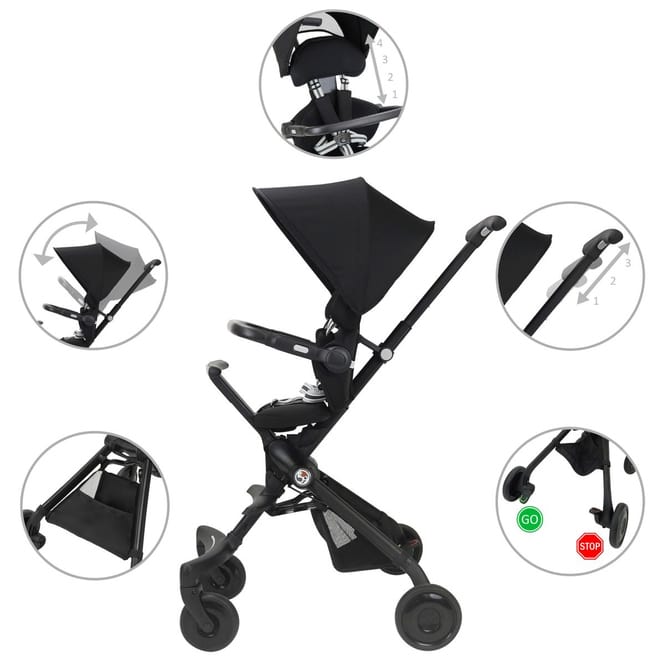 Reise-Kinderwagen Traveller - Schwarz