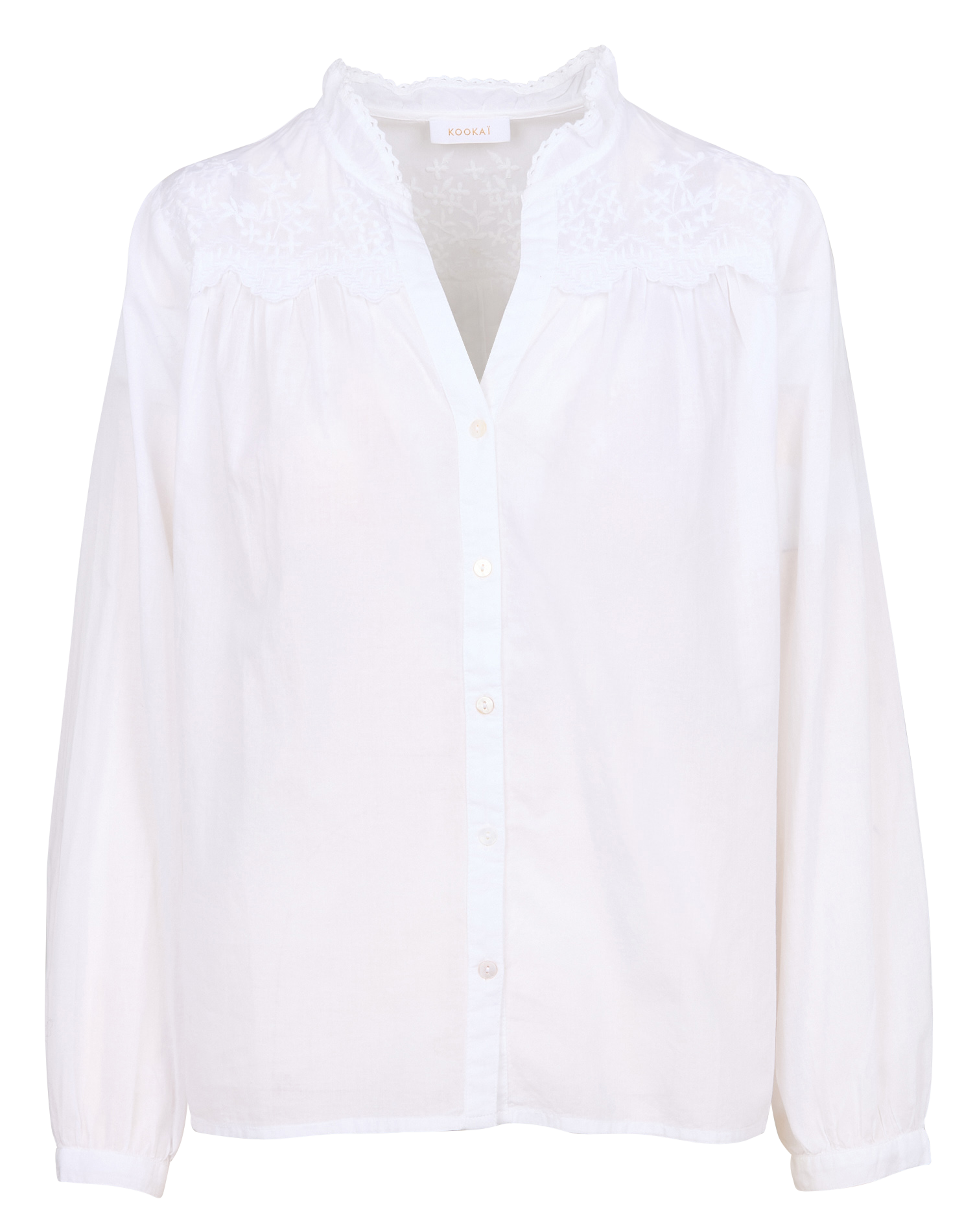 CLEO - Chemise ample brodée en coton | Blanc