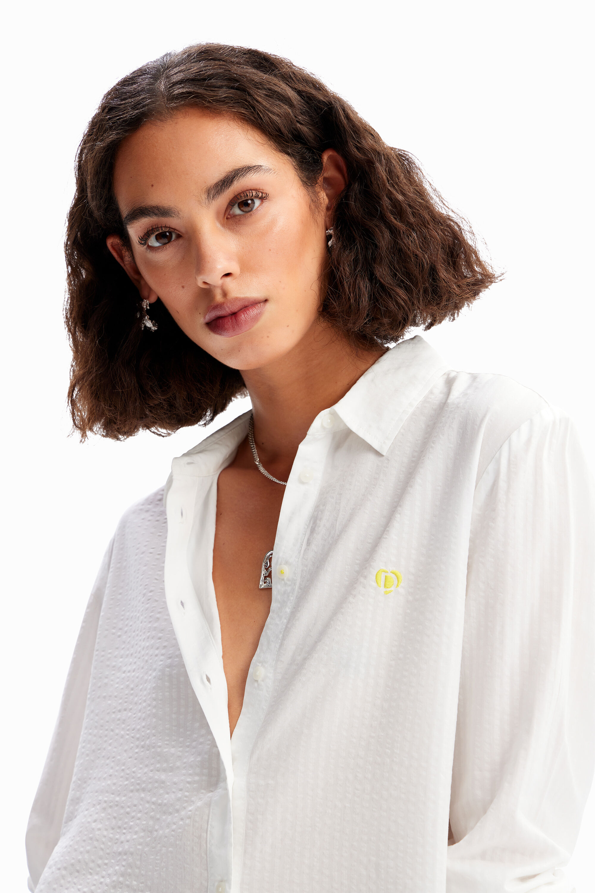 camisa listrada texturizada