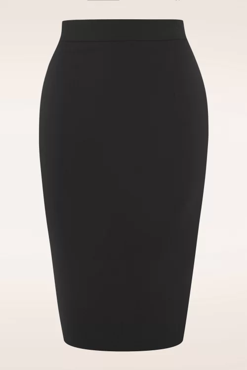 Collectif Clothing Polly Bengaline rok in zwart