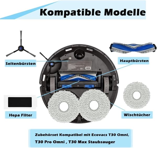 INF Reservedelssett for Ecovacs Deebot T30 Omni, T30 Pro Omni, T30 Max