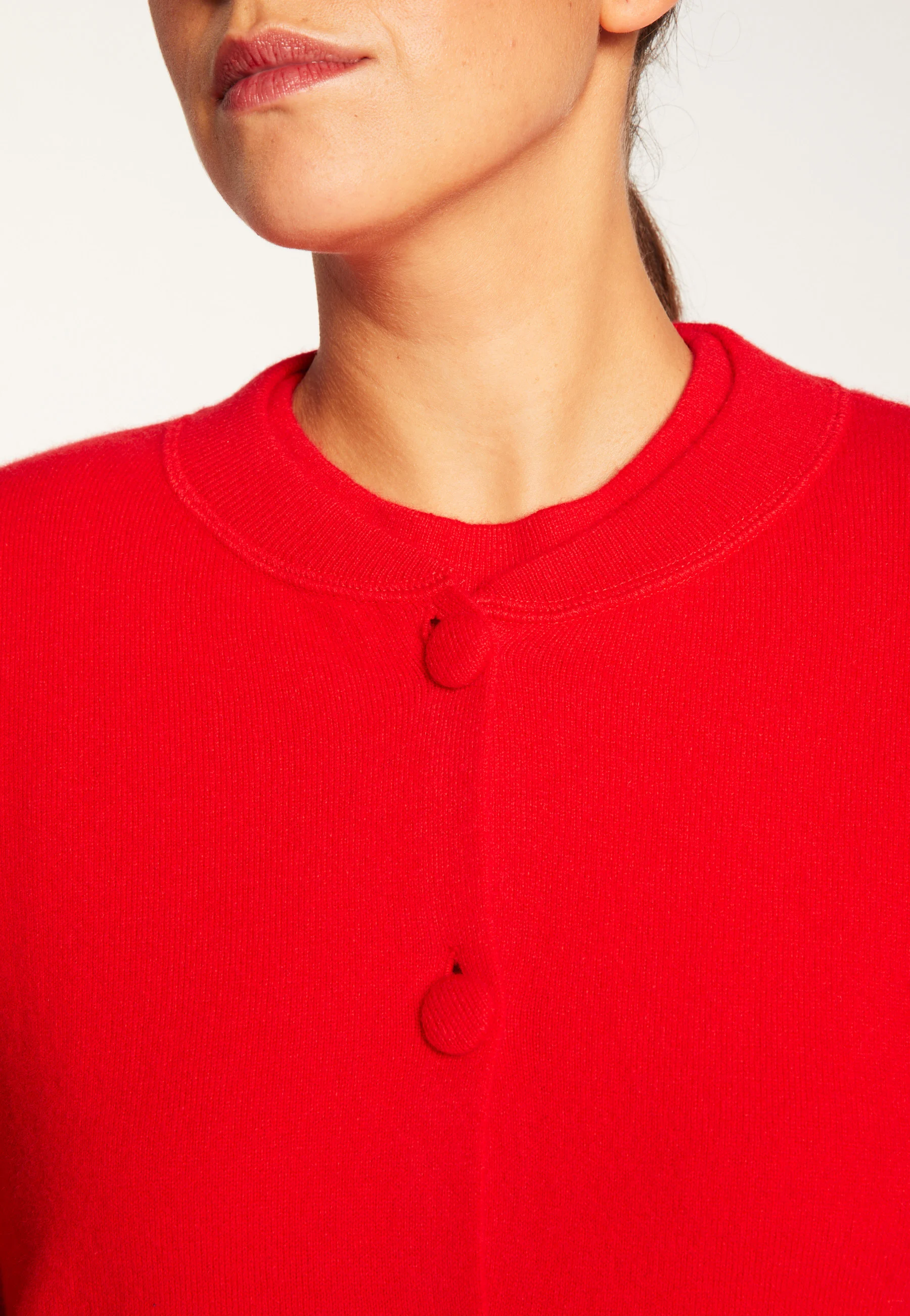 AURAAH24 - Cardigan boutonné en cachemire | Rouge