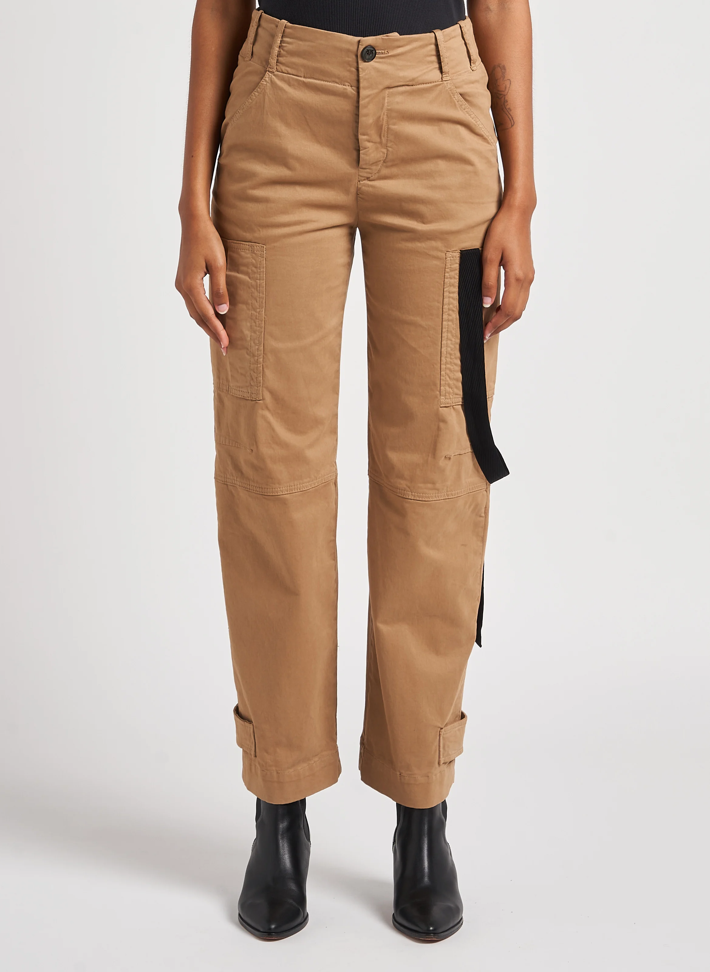 CALDO - Pantalon droit en coton mélangé | Marron