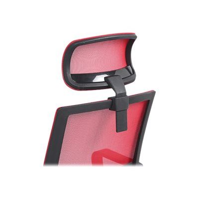 Fauteuil de bureau LIBERTY 02 - accoudoirs fixes - appui-tête réglable - noir et rouge