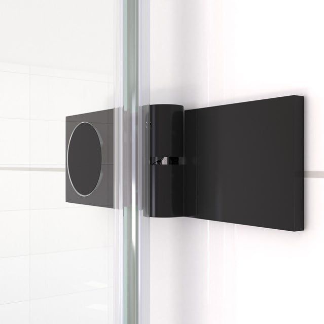 Diamond Douchecabine | 90x60 cm Mat zwart Helder glas Draaideur Rechthoek