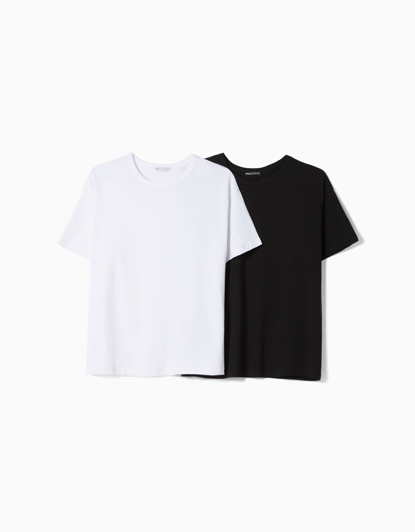 Pacote com 2 camisetas de manga curta tamanho grande