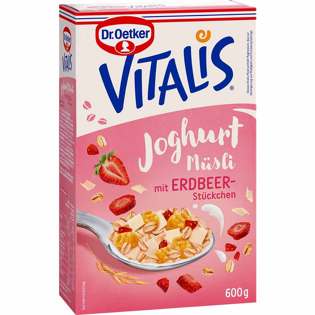 Dr.Oetker VITALIS Joghurtmüsli Erdbeere 600g MHD:30.10.25