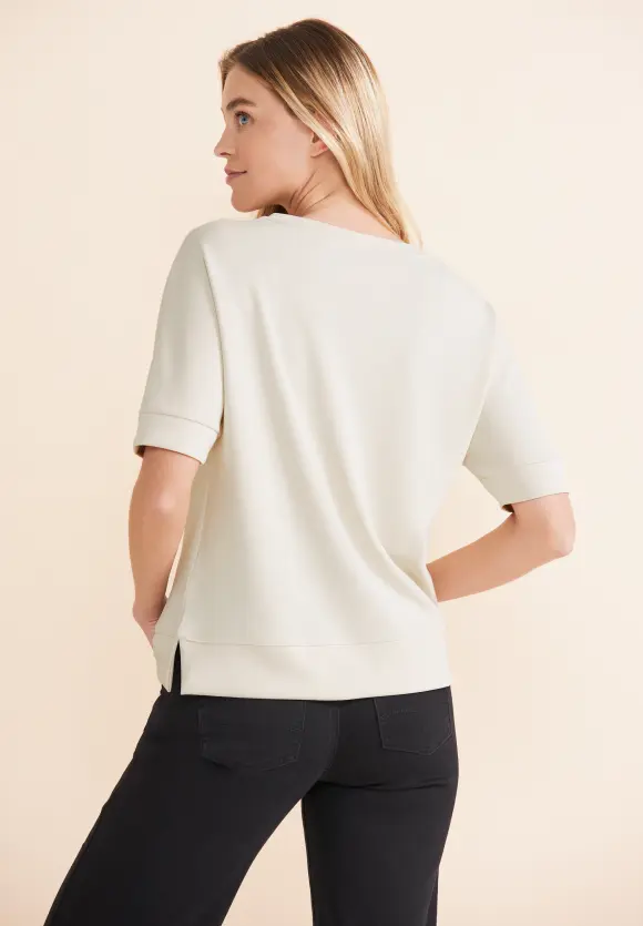 Seiden Look T-Shirt - lucid white